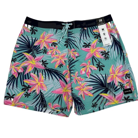 Men’s Hurley Phantom Classic 18" Boardshorts Stretch Aura Green Size 38 New - Picture 2 of 16